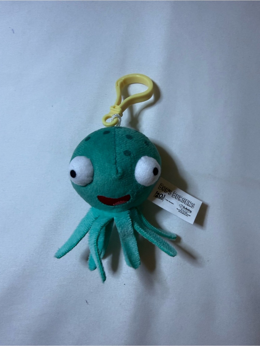 Teal Octopus Clip-On Plush Keychain by